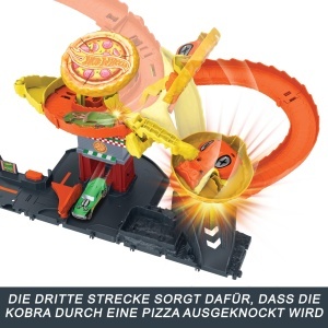 Set de Joaca Hot Wheels Pizza Slam Cobra Attack - 1 Masina Inclusa, Diverse Trasee - Img 5