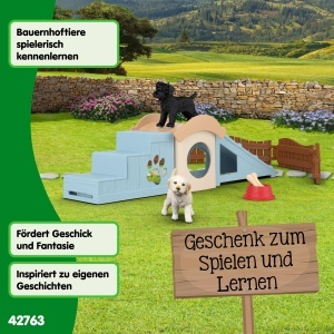 Set de Joaca pentru Copii SCHLEICH Farm World, 12 Piese, cu 2 Catelusi si Accesorii - Img 6