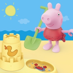 Set de Joaca Peppa Pig - 8 Piese, Figurine Peppa, George si Evie, Accesorii Plaja - Img 4