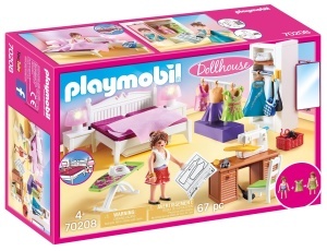Set de joaca PLAYMOBIL 70208 - Dormitor cu Atelier de Croitorie, 67 piese, colorat