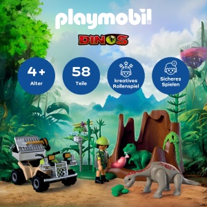 Set de Joaca PLAYMOBIL Dinos 72069 cu Quad, T-Rex Baby si Brachiosaurus Baby - Img 3