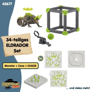 Set de Joaca Schleich ELDRADOR Battle Cave Steinchamaleon 34 Piese - Img 6