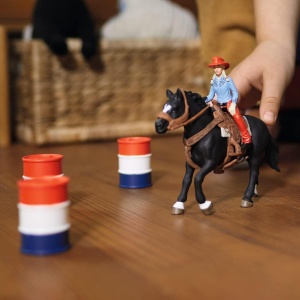Set de Joaca Schleich Farm World - Barrel Racing cu Cowgirl, 7 Piese, Appaloosa - Img 6