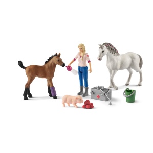 Set de joaca Schleich Ferma Vizita la veterinar cu 10 piese - Img 4