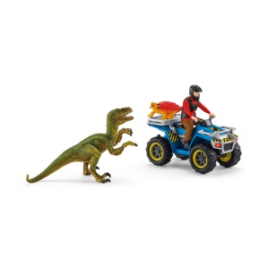 Set de Joaca Schleich Flucht pe Quad cu Velociraptor, pentru copii 4-10 ani - Img 4