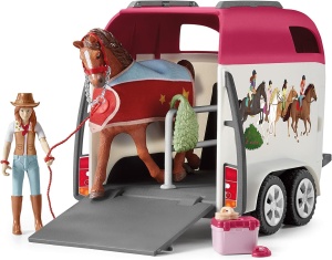 Set de Joaca Schleich Horse Club cu SUV si Remorca pentru Cai, 110 Piese - Img 6