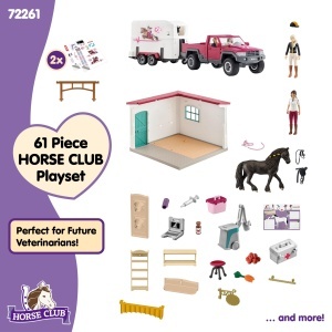 Set de Joaca Schleich Horse Club - Vizita la Veterinar, 61 Piese, pentru Copii de la 5 Ani - Img 7