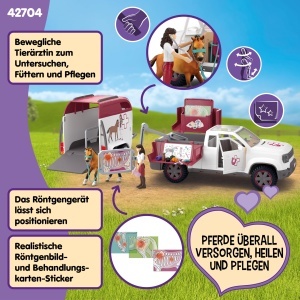Set de Joaca Schleich - Veterinar Mobil cu Remorca, 90 Piese - Img 4