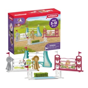 Set de joc Schleich Horse Club - 30 piese, accesorii pentru obstacole, pentru copii de la 5 ani
