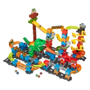 Set de joc VTech Marble Rush - Dino Adventures XL400 E, 109 piese, 5 bile magnetice