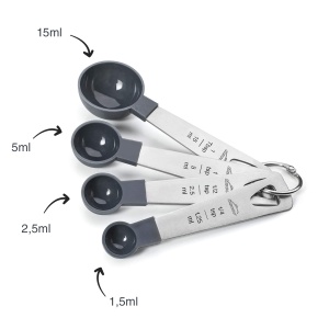 Set de linguri de masurare Lacor 67037 4 piese inox si polipropilena gri BPA-free - Img 2