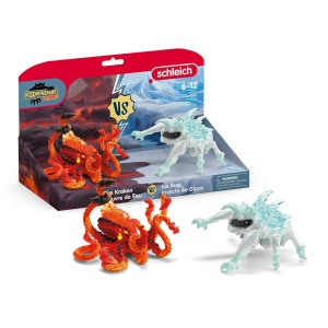 Set de lupta schleich ELDRADOR Eiskafer vs. Feuerkrake, 2 piese, 7 ani