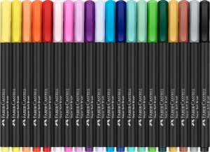 Set de Markere Faber-Castell Black Edition, 20 culori vibrante, pensula flexibila - Img 2