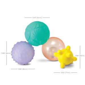 Set de mingi senzoriale pentru bebelusi Infantino 6 piese BPA-free texturi si culori variate - Img 3