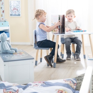 Set de mobilier pentru copii Paw Patrol - 2 scaune si 1 masa, alb, din lemn - Img 4