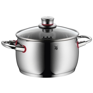 Set de oale cu inductie de calitate WMF 4 piese, set de oale de gatit cu capac de sticla, otel inoxidabil Cromargan lustruit, set de oale cu inductie neacoperite, deschidere cu abur - Img 4