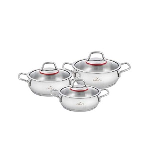 Set de Oale Karaca Emirgan 6 Piese, Inox, Inductie, Cu Capac din Sticla - Img 2