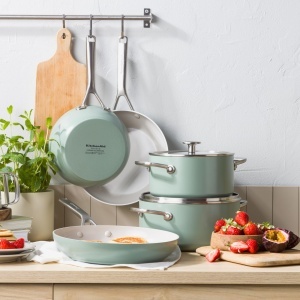 Set de Oale KitchenAid Advanced Forged, 4 piese, 20 cm, 24 cm, Antiadherente, Verde - Img 2