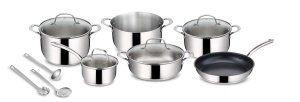 Set de Oale Lagostina Evelia din Otel Inoxidabil 1810, 13 Piese, Diverse Dimensiuni