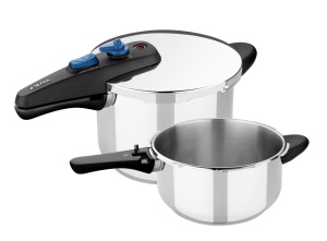 Set de Oale Sub Presiune MONIX Veloce, 4 si 6 Litri, Inox, Culoare Argintie