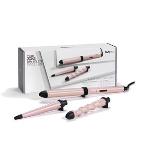 Set de ondulator BaByliss Curl and Wave Trio MS750E, 3 atasamente, culoare roz