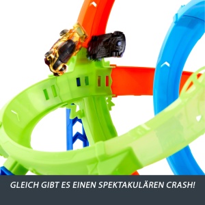 Set de pista Hot Wheels cu 2 loop-uri si 2 zone de accident, JHK73 - Img 5
