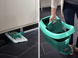 Set de prese de servetel Leifheit Profi XL cu mop de podea si role incl. capac de schimb Profi micro duo din microfibra, absorbant si usor de curatat, set pentru curatare fara a va apleca cu sistem de clic - Img 6