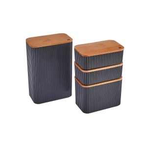 Set de recipiente de depozitare Karaca Massimo, 4 piese, 2L, 1L, antracit - Img 4