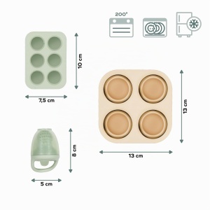 Set de recipiente pentru bebelusi Babymoov cu Fruchtsauger, 3 piese, Silikon, 9-60 ml - Img 7