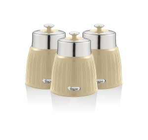 Set de recipiente Swan SWKA1024CN, 3 piese, capacitate mare, culoare crem