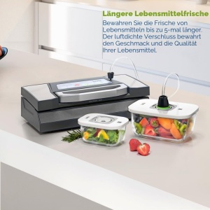Set de recipiente vidate din sticla LAICA, 0.5L si 1.5L, reciclabile - Img 2