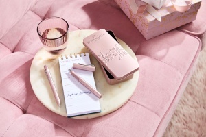 Set de scriere Faber-Castell Grip Pale Rose, Fuller cu varf M si Kugelschreiber cu mina XB - Img 5
