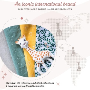 Set de scutece multifunctionale Sophie la Girafe, 4 bucati, 70x70 cm, multicolor - Img 6