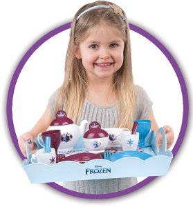 Set de Servire pentru Copii Smoby Die Eiskonigin, 10 piese, cu Figurine Elsa si Anna - Img 2