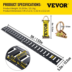 Set de sine de tensiune VEVOR E-Track, 30 de bucati, 1,5 m, set de sine electrice, include 4 sine de otel si 2 fante individuale, 8 inele O si 8 curele de tensionare cu inel D si 8 capace de capat, accesorii de fixare pentru marfa - Img 7