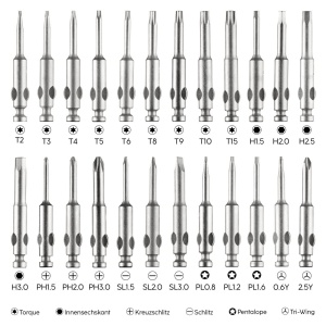 Set de surubelnite mecanice de precizie Hama Mini (inclusiv set de surubelnite Phillips, cu fante, Torx magnetic pentru ochelari, ceas, laptop, tableta, telefon mobil, camera, modelare) Surubelnita, set de scule 25 de bucati - Img 3