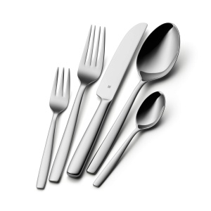 Set de tacamuri din otel inoxidabil WMF Palma 6 persoane, set de tacamuri 30 de bucati, cutit monobloc, otel inoxidabil Cromargan lustruit, lucios, poate fi spalat in masina de spalat vase - Img 3