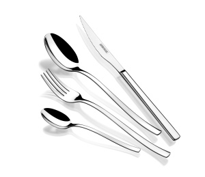 Set de Tacamuri Monix Genova, 24 piese, inox 1810, design modern, argintiu