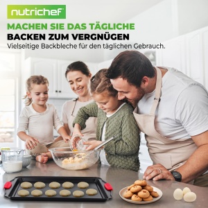 Set de Tavi pentru Copt NutriChef 3 Piese, Antiaderente, Hitzebestendige, Din Otel Carbon - Img 8