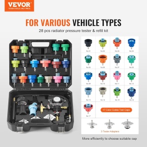 Set de testare si umplere racire VEVOR 28 piese, 17 adaptoare, compact - Img 2