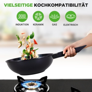 Set de Tigai NutriChef 5 Piese - Grill, Wok, Brat, Oval, Antiaderent, Inductie - Img 3