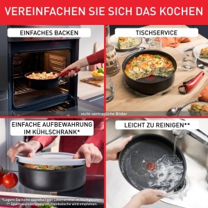 Set de tigai Tefal Ingenio Easy On 4 piese, 222426 cm, antiaderente, cu maner detasabil - Img 4