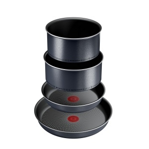 Set de tigai Tefal Ingenio Enjoy, 2 bucati, 22/28 cm + 2 cratite 18/20 cm + maner detasabil, rezistent la inductie, acoperit cu antiaderenta, acoperire cu titan, semnal termic, poate fi spalat in masina de spalat vase si - Img 2