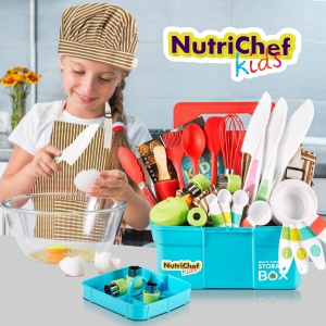 Set de unelte de bucatarie pentru copii NutriChef 30 piese - cu cutit, plansa si schita - Img 7