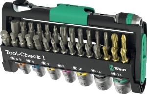 Set de unelte Wera Tool-Check 1, 38 piese, compact, cu bit-uri si ratchet
