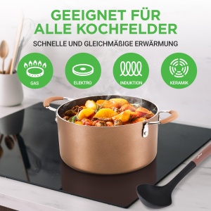 Set de Vase NutriChef 20 Piese Antiaderent PFOAPFOS-Free Compatibil Inductie - Img 6