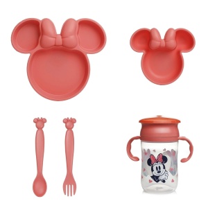 Set de Vase pentru Copii Disney Minnie Farfurie, Bol, Lingura, Furculita si Pahar 360