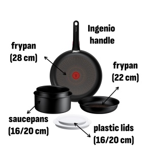Set de Vase Tefal Ingenio Explore On 7 piese, Antiaderent, Negru - Img 8