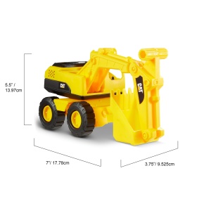 Set de vehicule de constructie CAT - 3 piese, 18 cm, cu parti mobile, pentru copii - Img 6