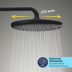 Set dus GROHE Vitalio 250, 2 moduri de jet, 250mm, negru mat - Img 6